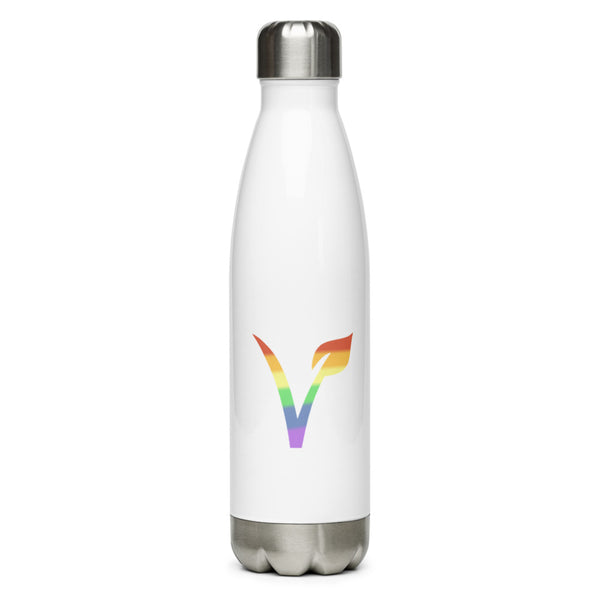 Vegan Pride Water Bottle | Polycute LGBTQ+ & Polyamory Gifts